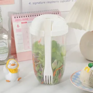 Portable Built-in Fork Mini Salad Cup