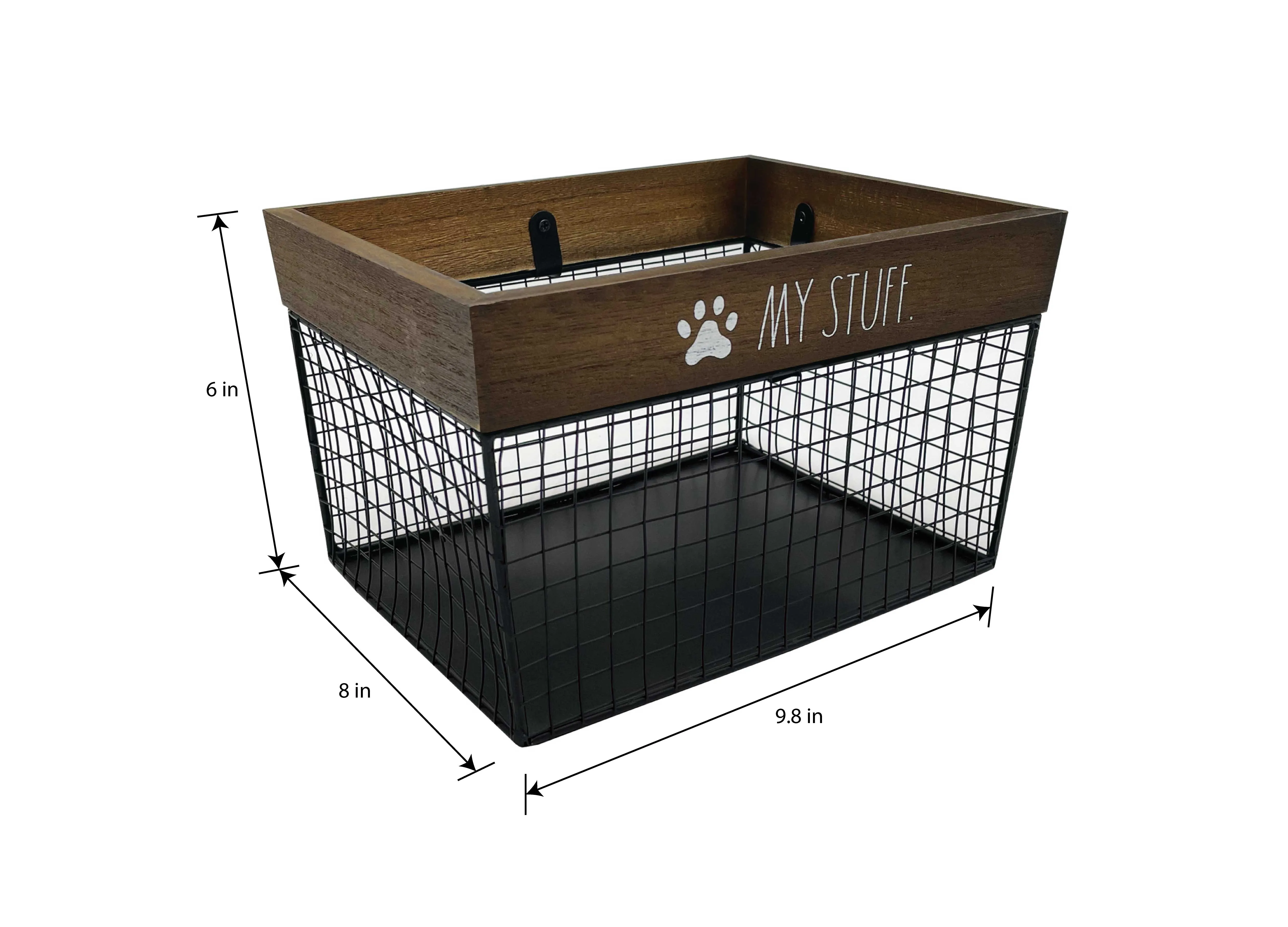 Rae Dunn “My Stuff” Set of 2 Black Wired Metal Baskets for Pet Supplies