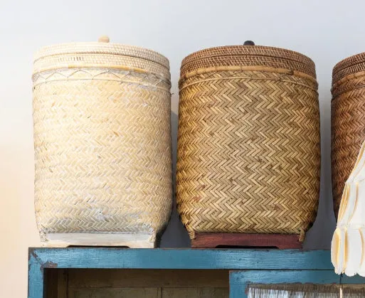 RATTAN BASKET LARGE | BROWN