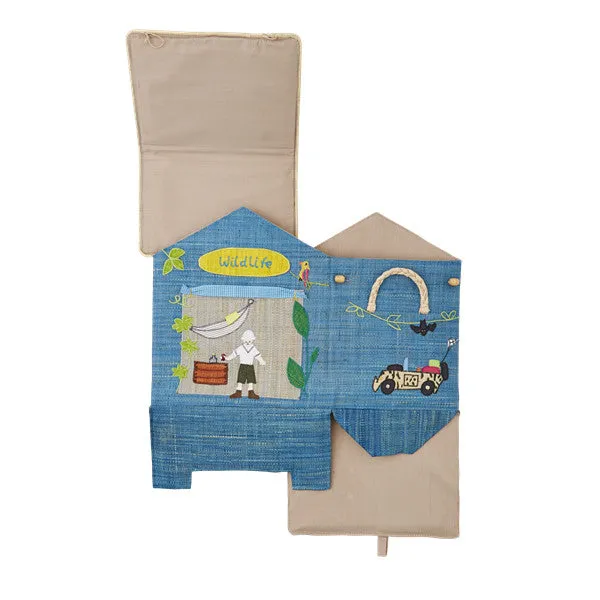 Rice DK Foldable Toy Basket with Wildlife Theme Small