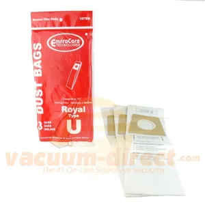 Royal Type U Generic Vacuum Dust Bags by EnviroCare, 3 Pack #157SW