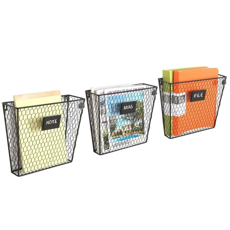 Rustic Wire Mail Sorter w/ Chalkboard Labels, Set of 3