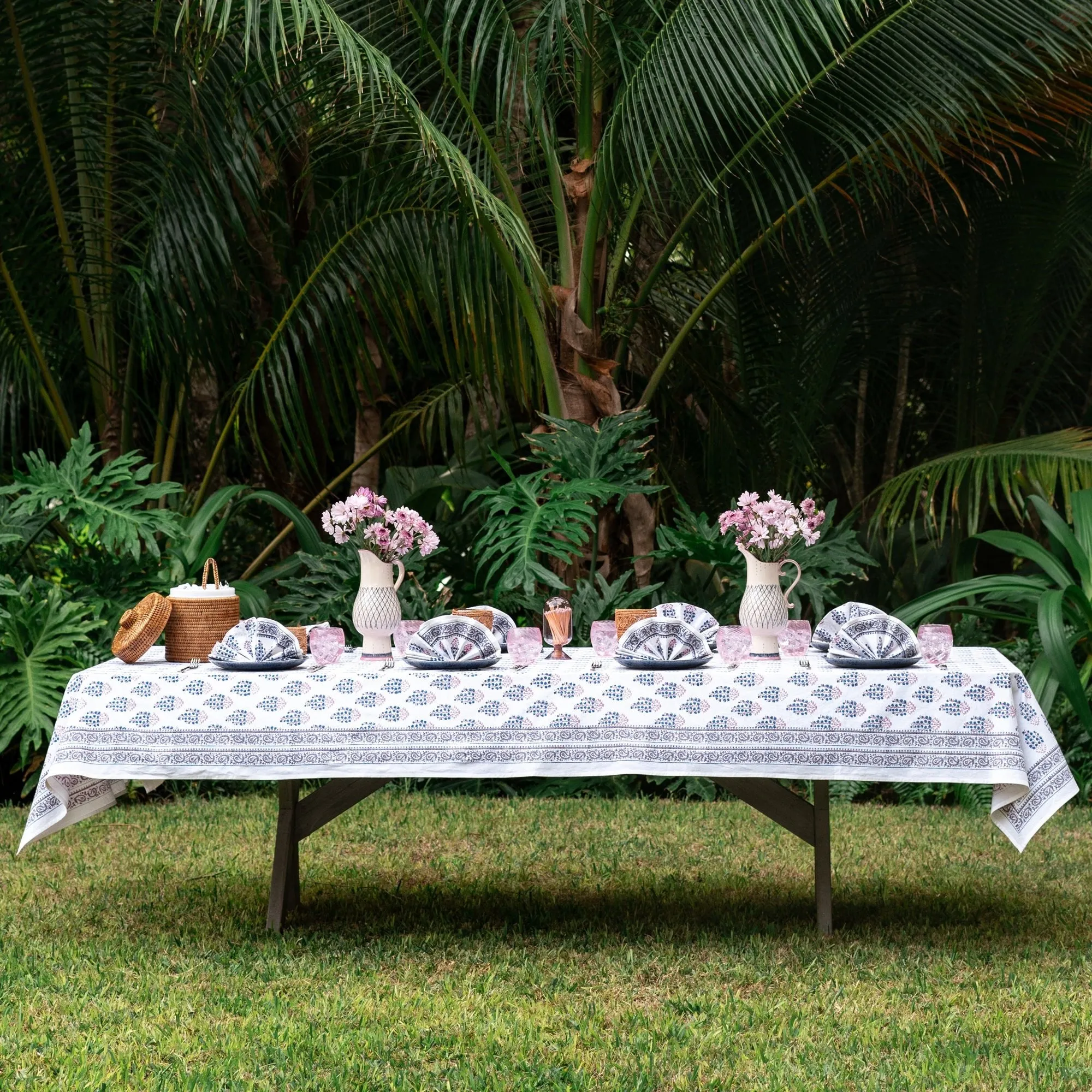 Sagar Blue & Magenta Tablecloth