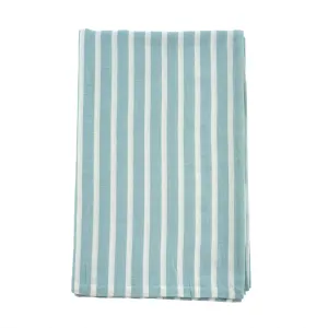 Seafoam Cotton Linen Striped Tablecloth