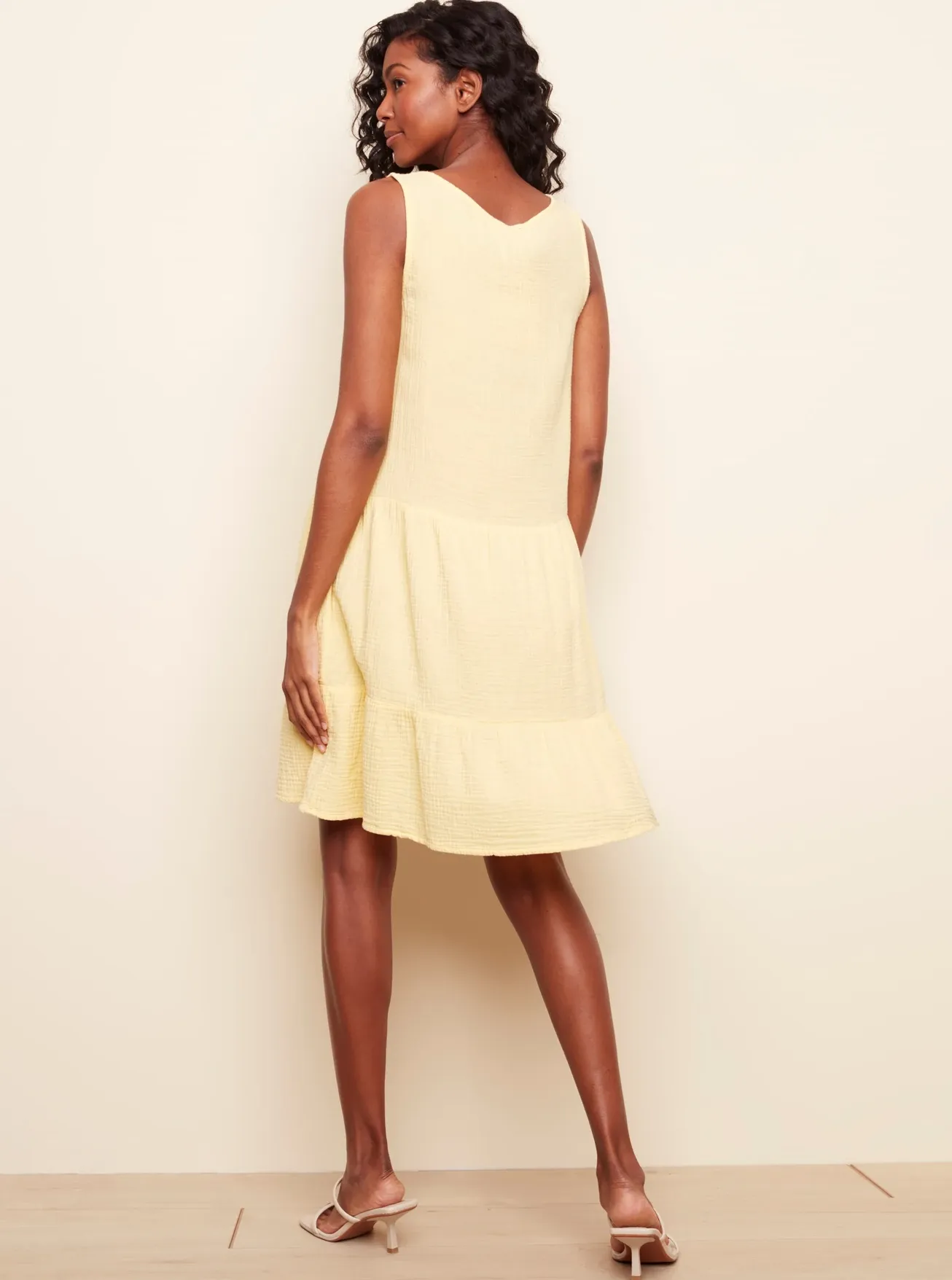 Sleeveless Dress With Teared Hem [Pineapple-C3132]