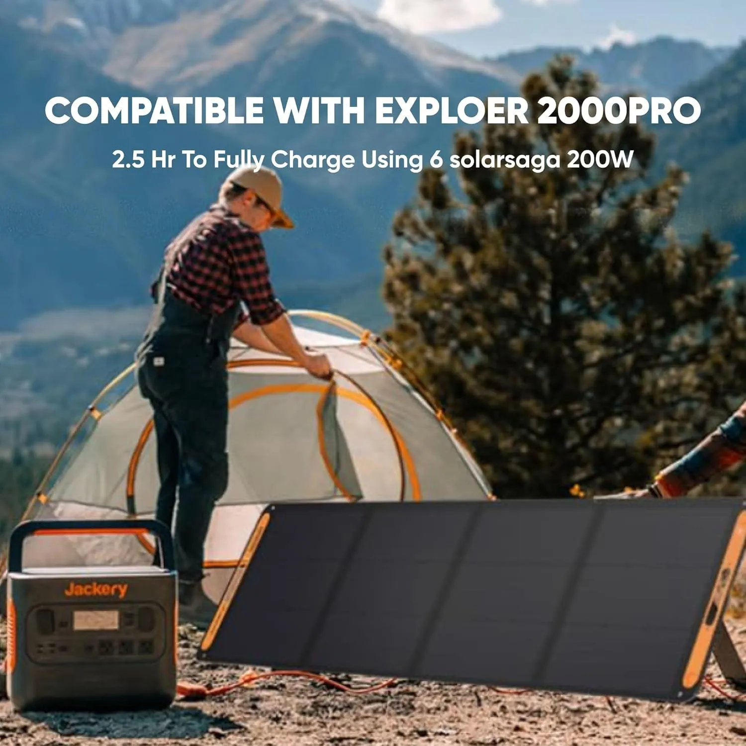 Solarsaga 200W Portable Solar Panel,Ip68 Foldable Bifacial Solar Panels,Compatible with  Explorer Power Station and Solar Generator,For Rooftops Outdoor Camping Off-Grid and Rvs