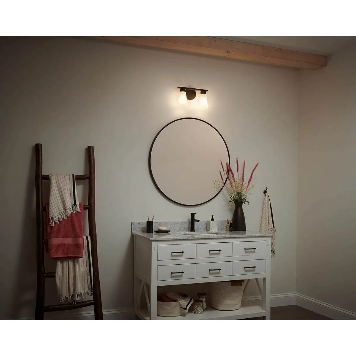 Stamos 13 in. 2 Lights Vanity Light Old Bronze finish