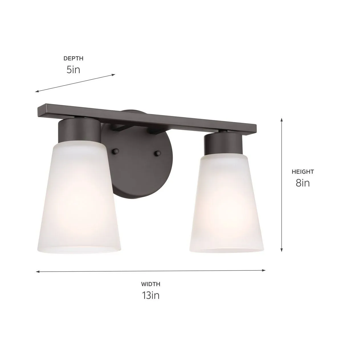 Stamos 13 in. 2 Lights Vanity Light Old Bronze finish