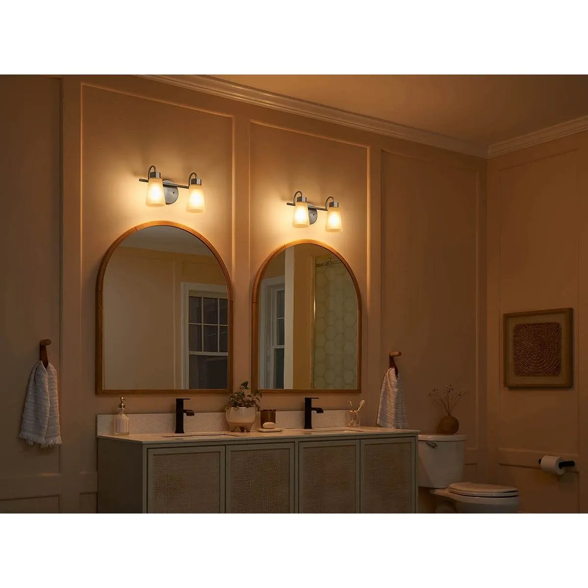 Stamos 13 in. 2 Lights Vanity Light Old Bronze finish