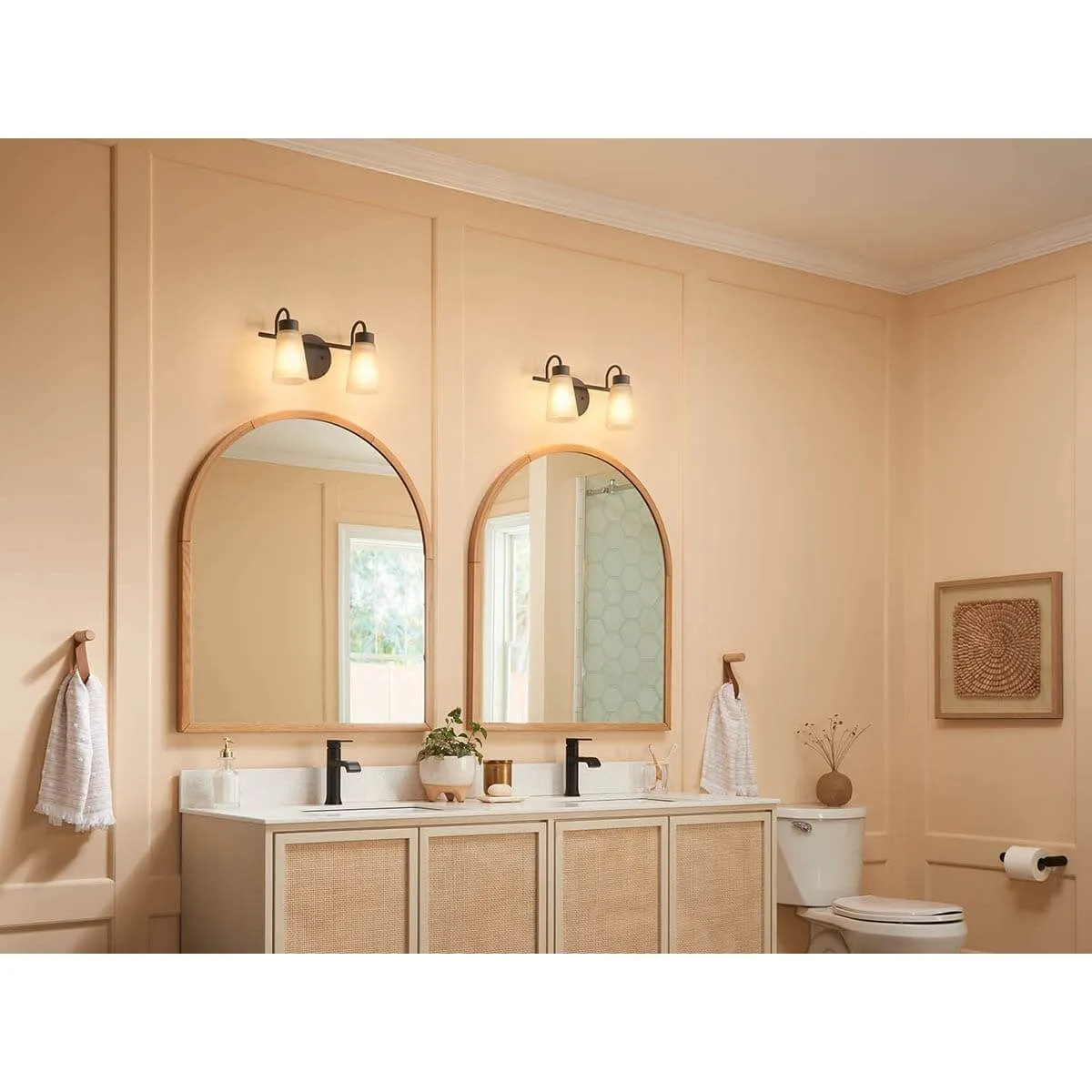 Stamos 13 in. 2 Lights Vanity Light Old Bronze finish