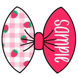Strawberry picnic Name Bow