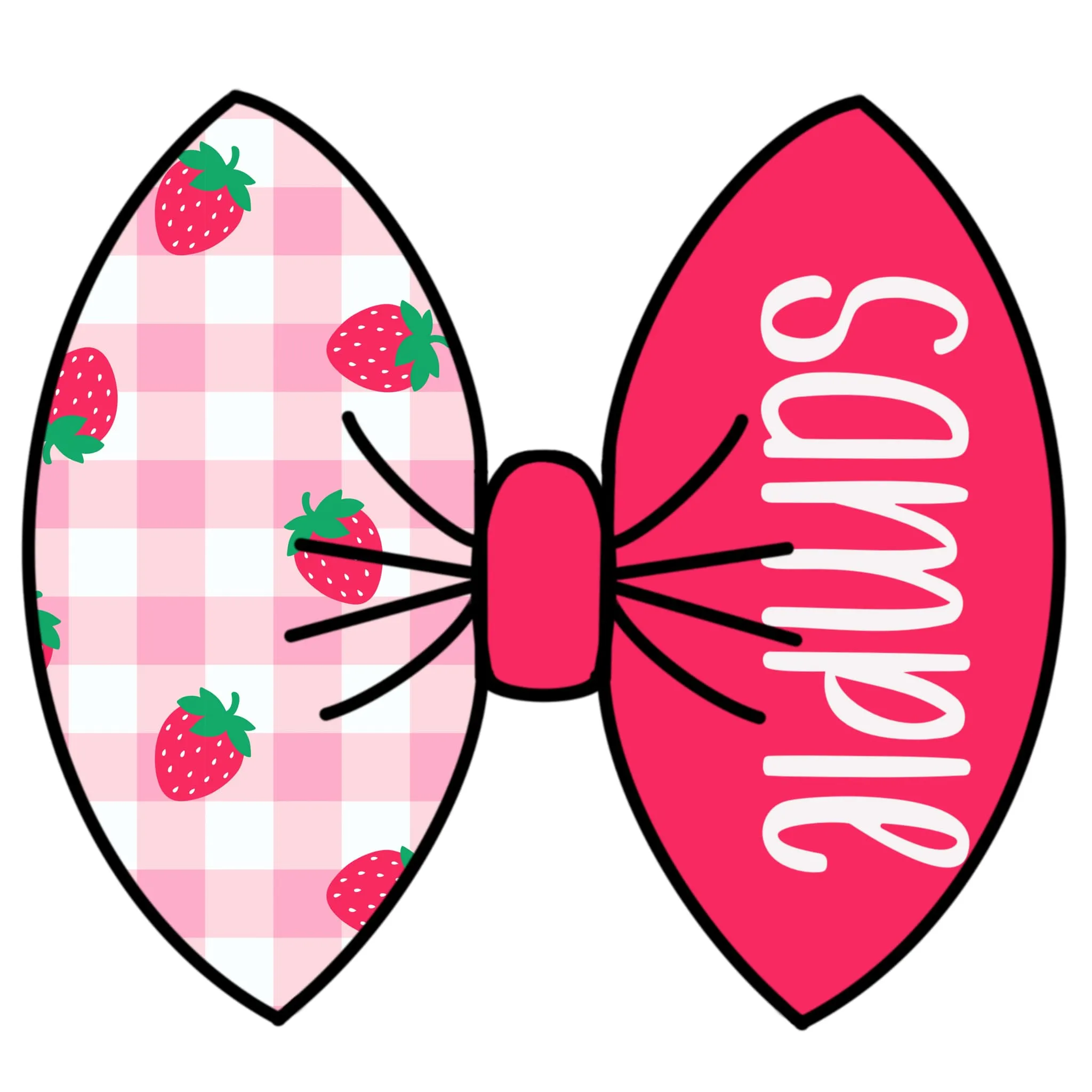 Strawberry picnic Name Bow