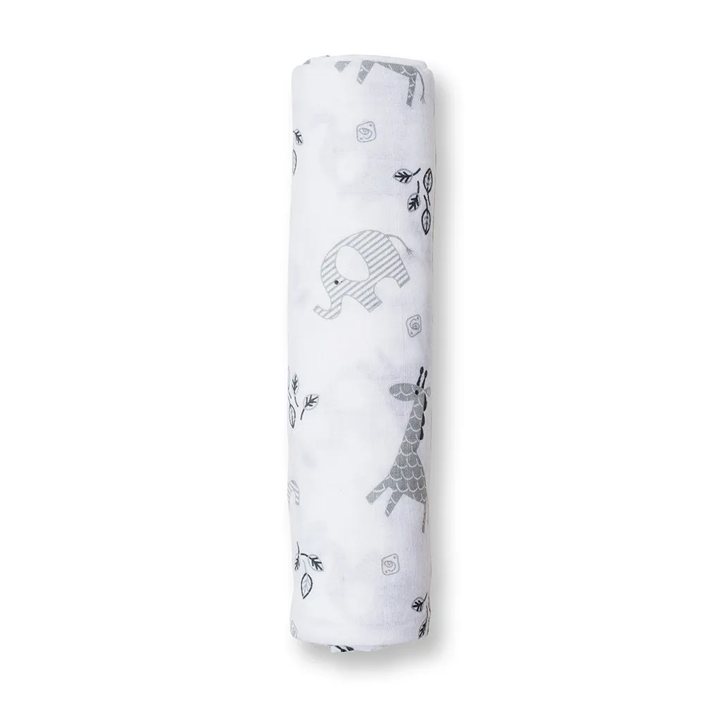 Swaddle Blanket Multipurpose Muslin - Giraffe and Elephant