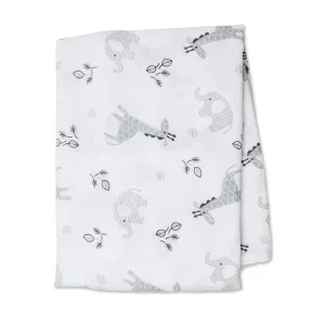 Swaddle Blanket Multipurpose Muslin - Giraffe and Elephant