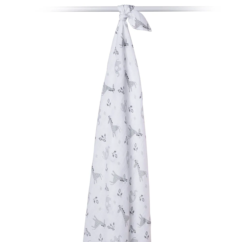 Swaddle Blanket Multipurpose Muslin - Giraffe and Elephant