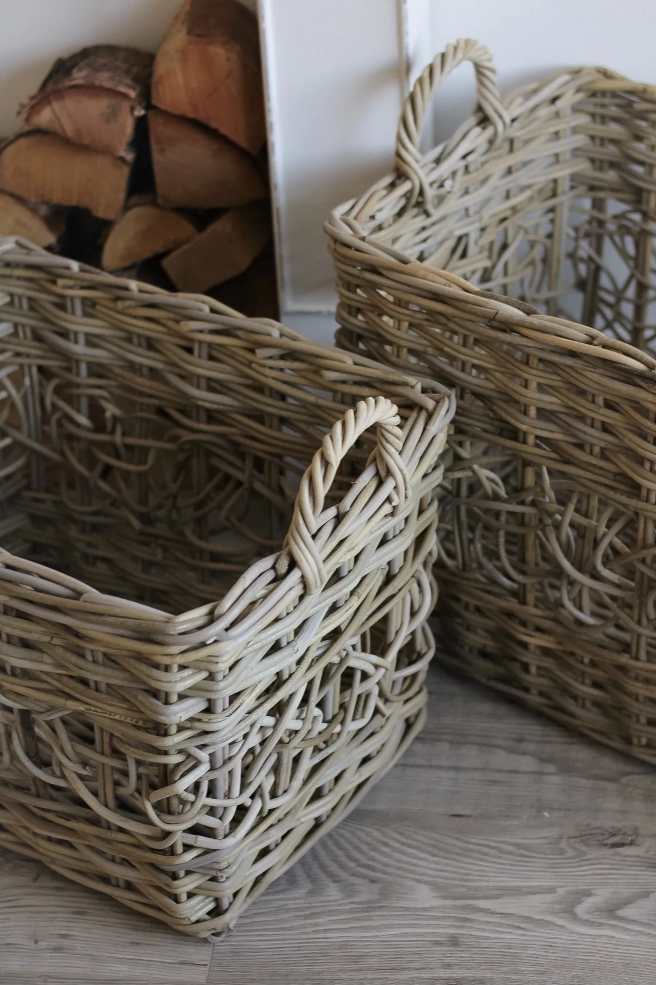 Tabley Decorative Weave Rectangular Wicker Basket