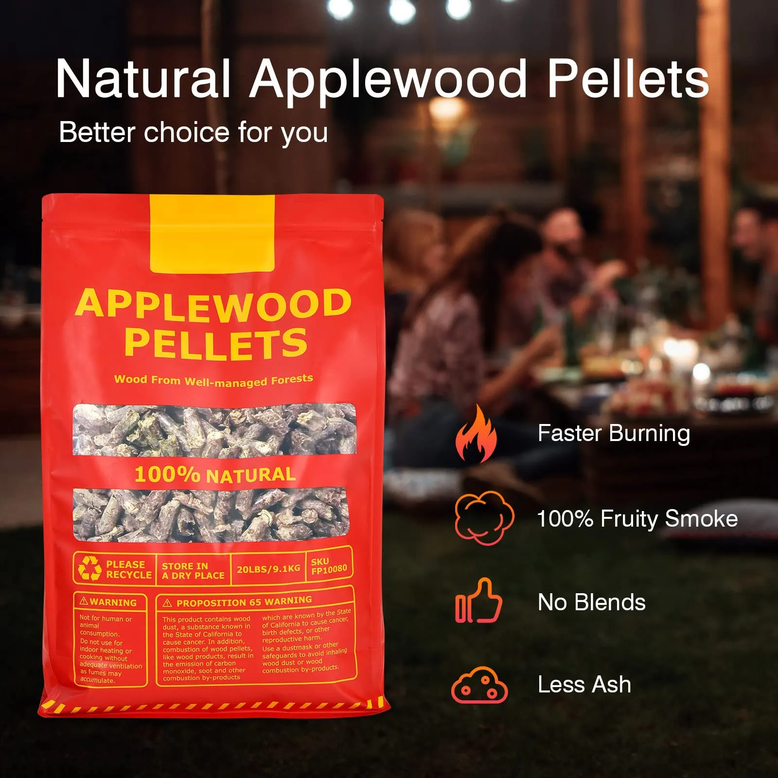 Tangkula 100% All-Natural Apple Wood Smoker Pellets