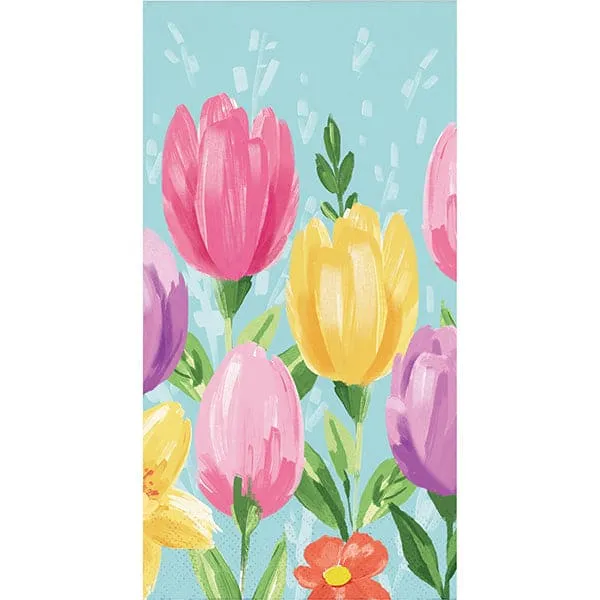 Tulip Blooms Paper Guest Towels 16 Ct