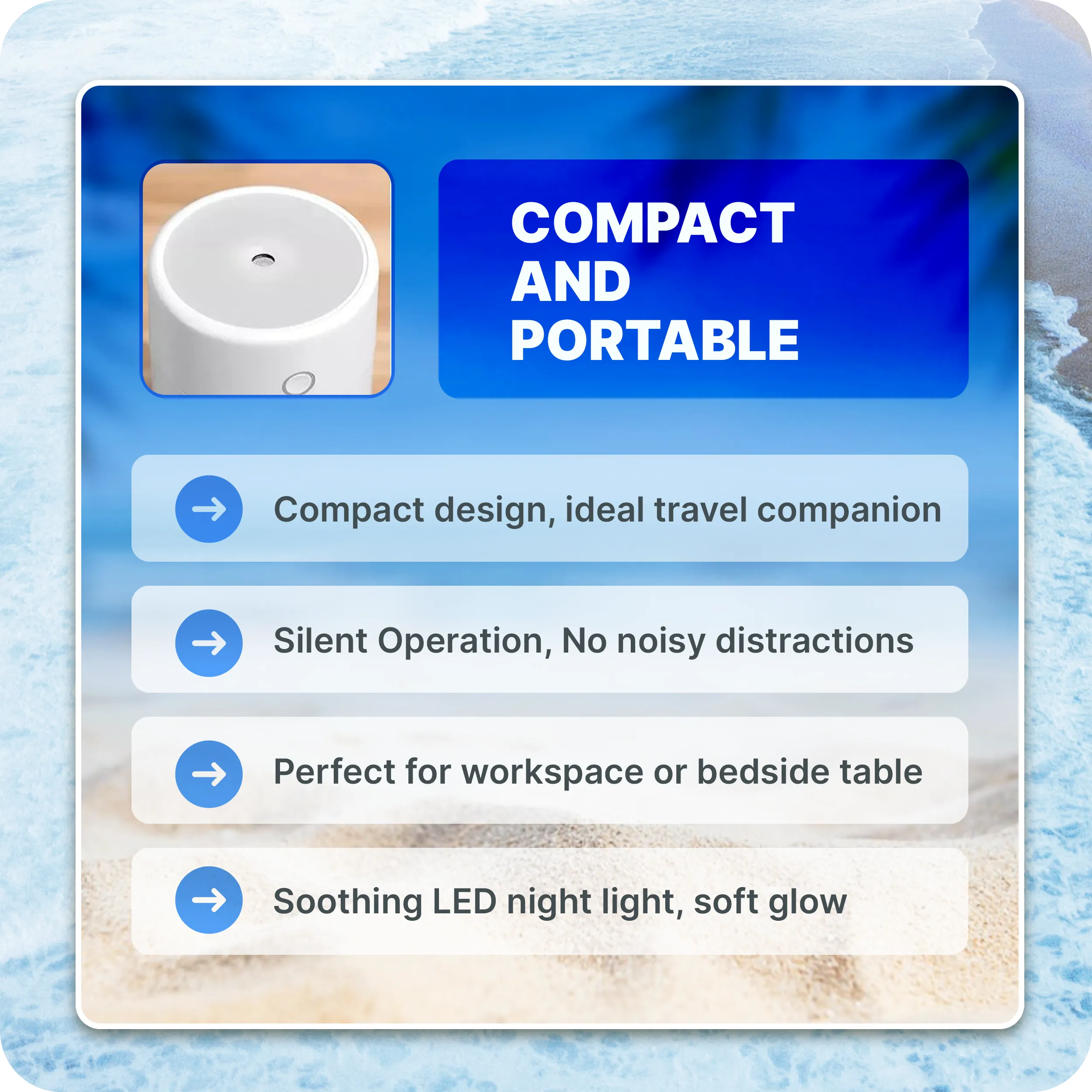 Ultrasonic Cool Mist Mini USB Humidifier | Cruise Essentials  - CruisePaks