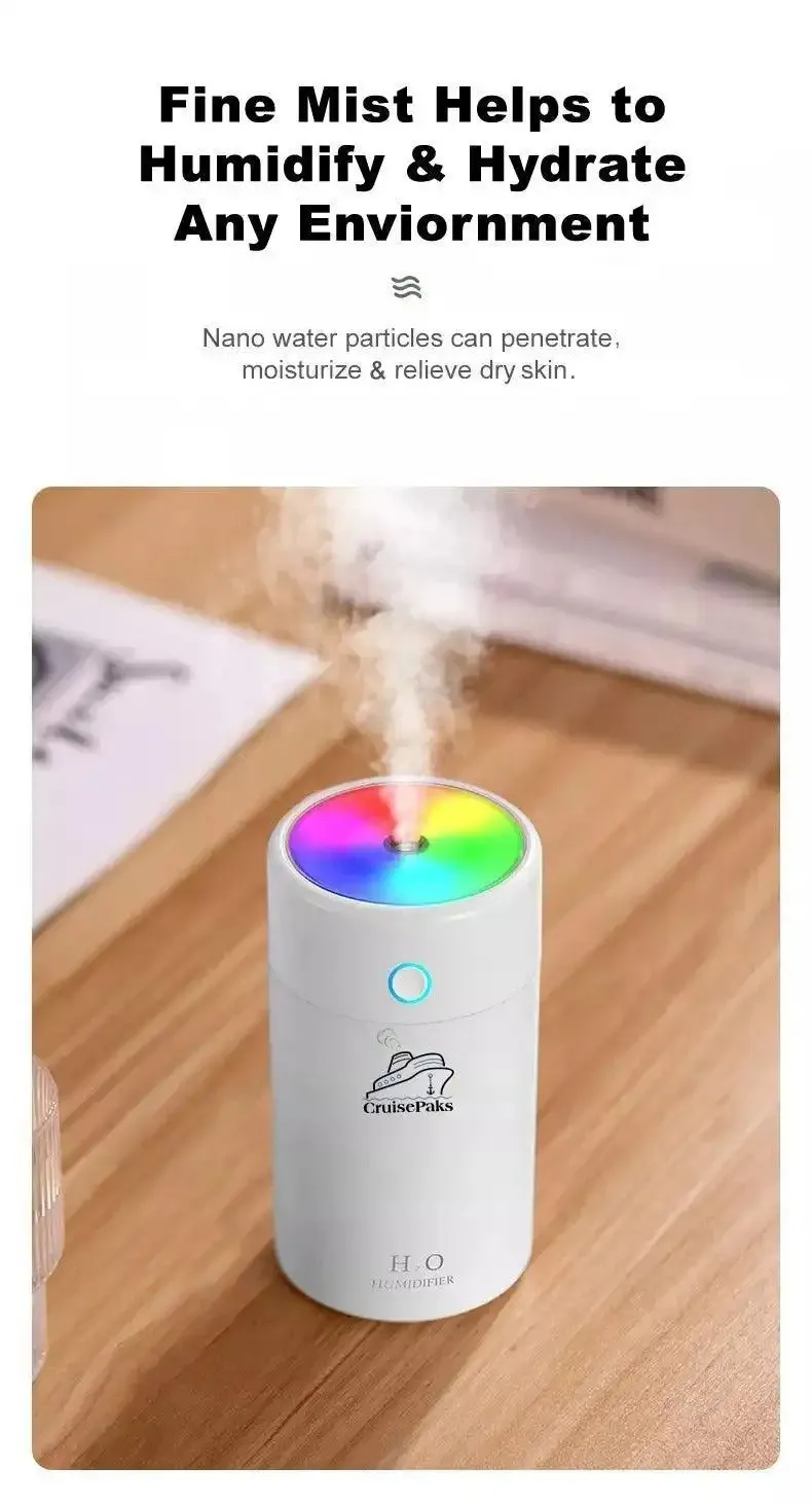 Ultrasonic Cool Mist Mini USB Humidifier | Cruise Essentials  - CruisePaks