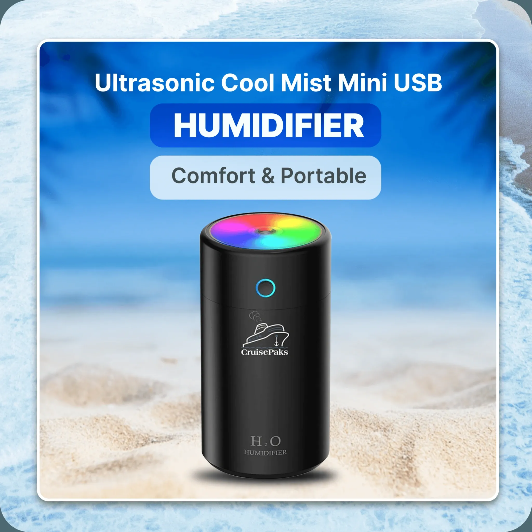 Ultrasonic Cool Mist Mini USB Humidifier | Cruise Essentials  - CruisePaks