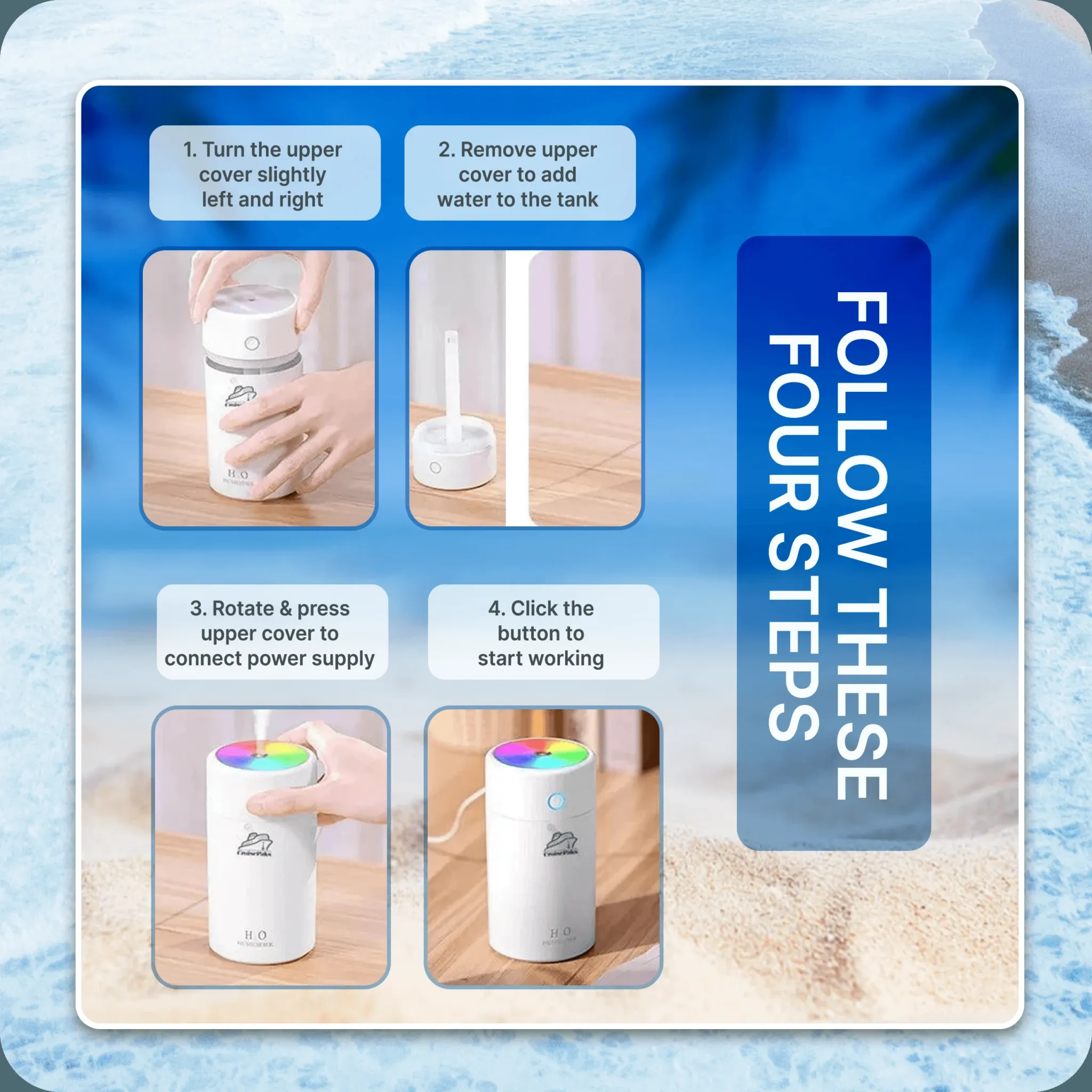 Ultrasonic Cool Mist Mini USB Humidifier | Cruise Essentials  - CruisePaks