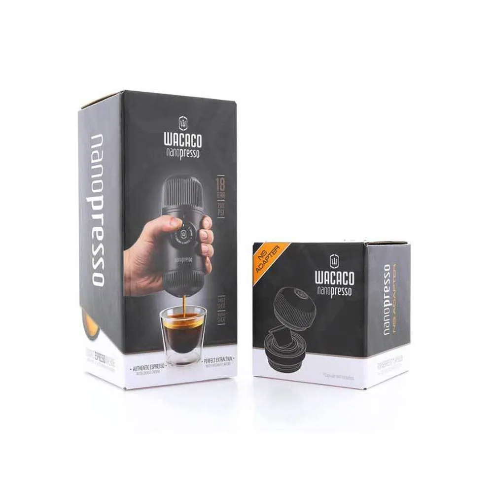 WACACO Nanopresso Portable Espresso Machine Black   NS Adapter (Manually Powered)