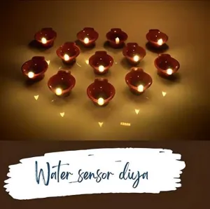 Water Sensor Diyas Plastic with Ambient Lights (Pack of 6/12/18/24)
