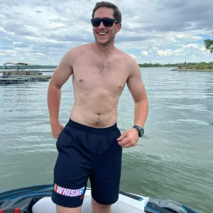 Whiskey RIFF Retro Racing Swim Trunks