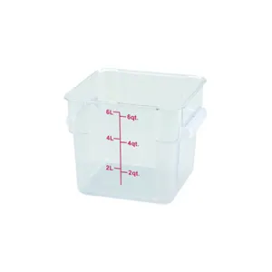 Winco PCSC-6C 6 Quart Polycarbonate Clear Square Food Container