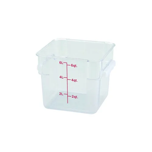 Winco PCSC-6C 6 Quart Polycarbonate Clear Square Food Container