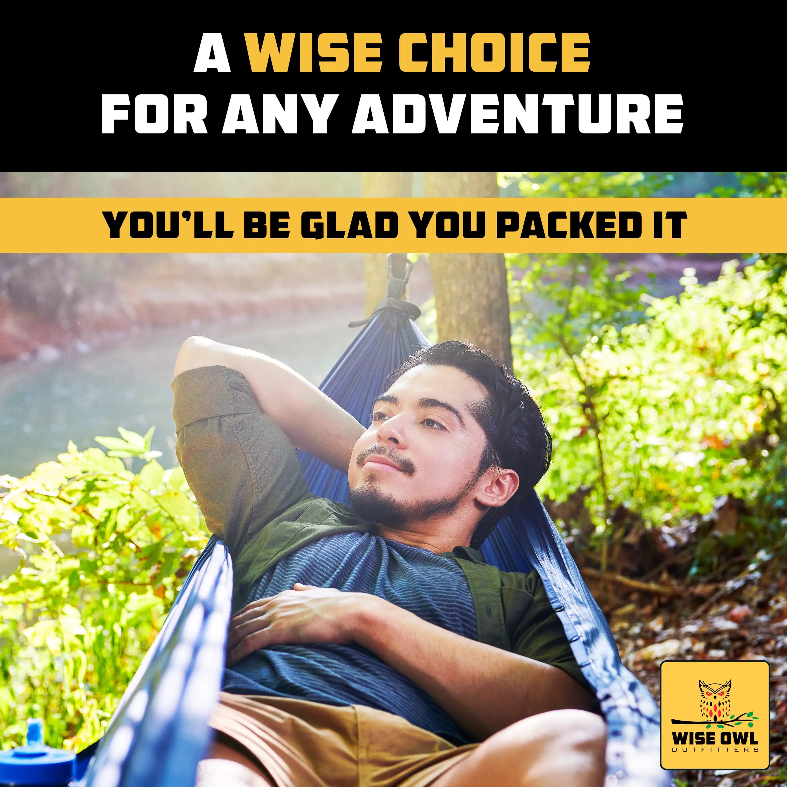 Wise Owl Outfitters 4in1 Hammock - Camping Hammock, Shelter Tarp, Poncho, and Footprint - Camping Essentials and Accessories for Campers