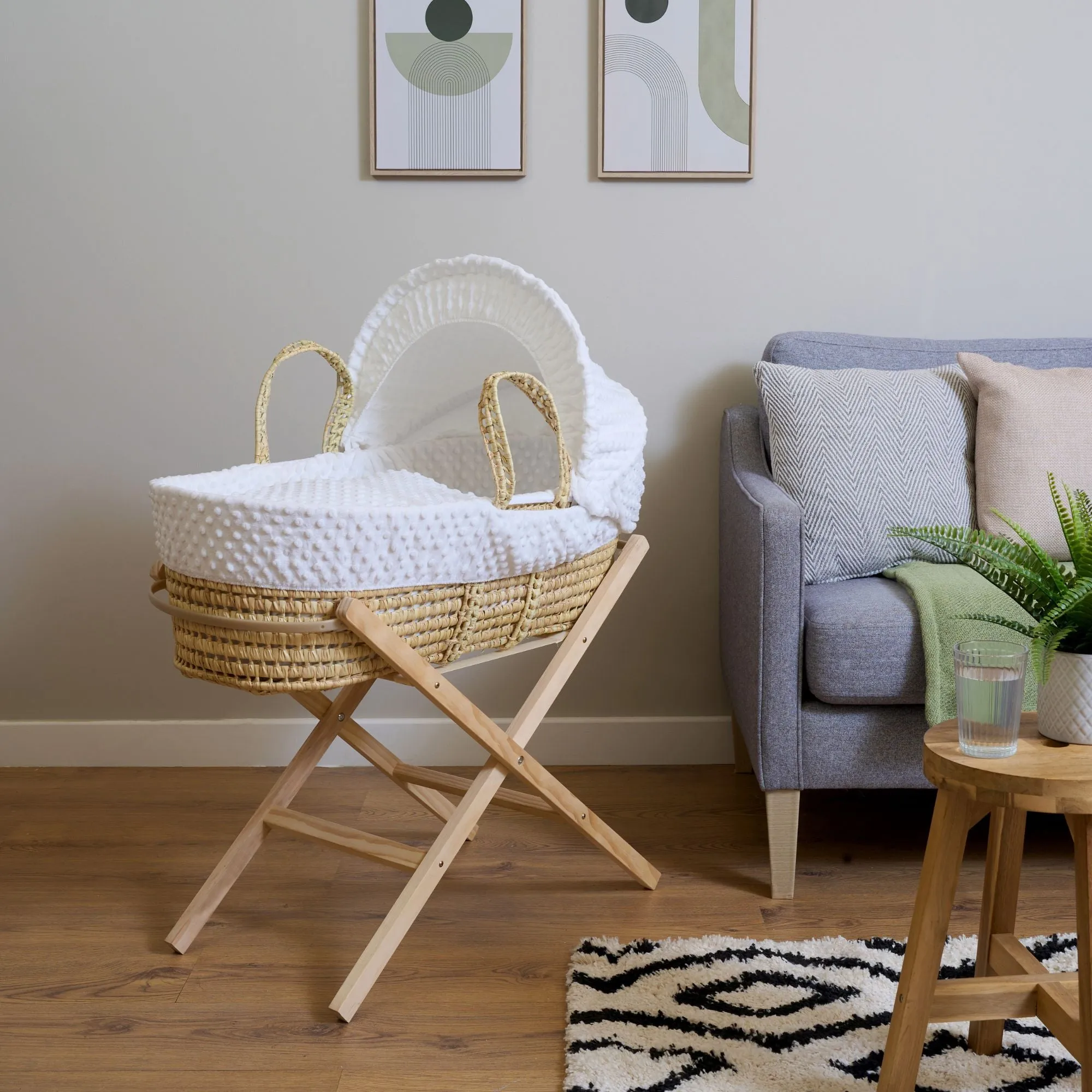 Wooden Folding Moses Basket Stand